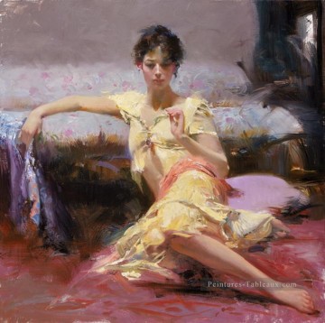 Parisien Girl lady peintre Pino Daeni Peinture à l'huile